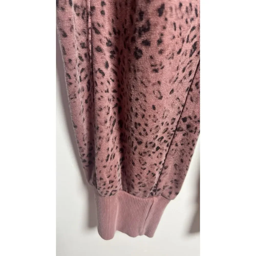 Anthropologie Sundry Pink Leopard Cargo High Waisted Jogger Womens Size 4/ US XL
